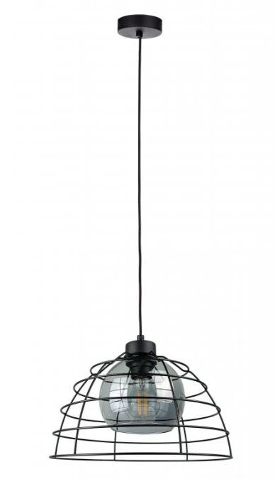 Lampa wisząca loftowa nowoczesna1xE27 IDAGO NEW BLACK - obrazek 1
