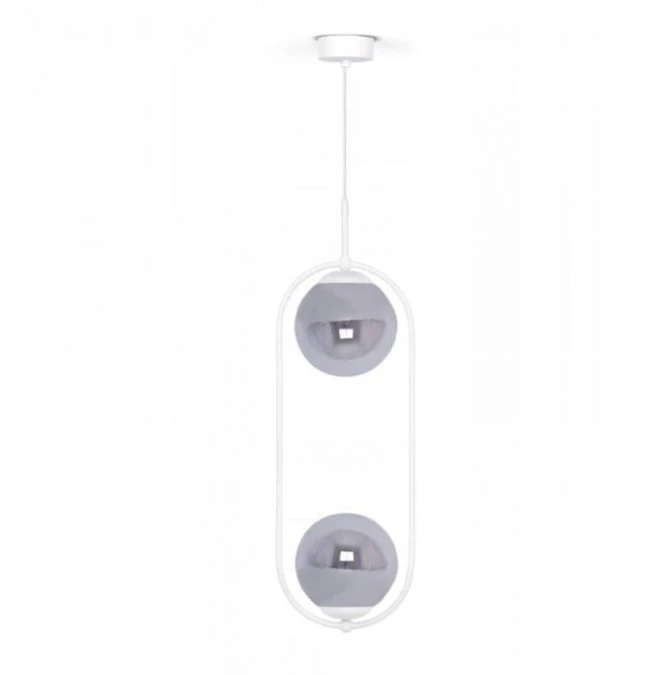 Lampa wisząca ARLENA biała, gwint E14, szklane grafitowe klosze K‑5303 Kaja Lighting - obrazek 1