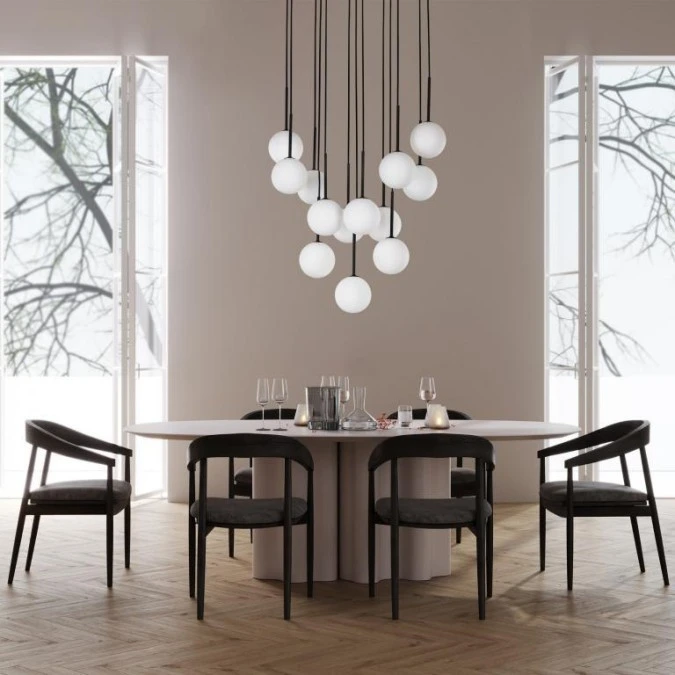 Lampa wisząca MARTIN WHITE z 13 szklanymi kulkami G9 nad stół do salonu 10079 TK Lighting - obrazek 2