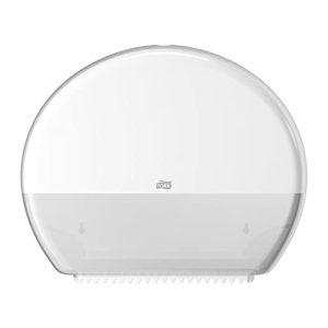 Tork 554000 dozownik do papieru toaletowego Jumbo T1 / o bardzo dużej pojemności w kolorze białym Tork 554000 dozownik do papieru toaletowego Jumbo T1 / o bardzo dużej pojemności w kolorze białym