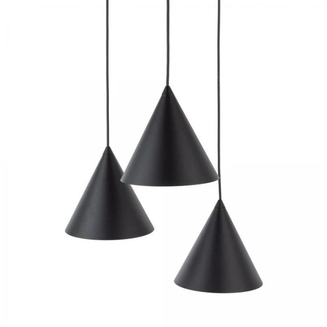 Lampa wisząca na okrągłej rozecie z trzema kloszami CONO E27 kolor czarny 10067 TK Lighting - obrazek 2