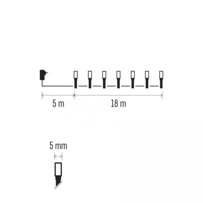 Lampki choinkowe Classic 180 LED 18m ciepła + zimna biel, zielony przewód, IP44, timer D4AN06 - obrazek 3
