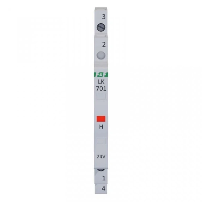 Lampka modułowa 1‑fazowa czerwona 12‑48V AC/ 12‑60V DC 1/2 modułu LK‑701R‑24 - obrazek 1