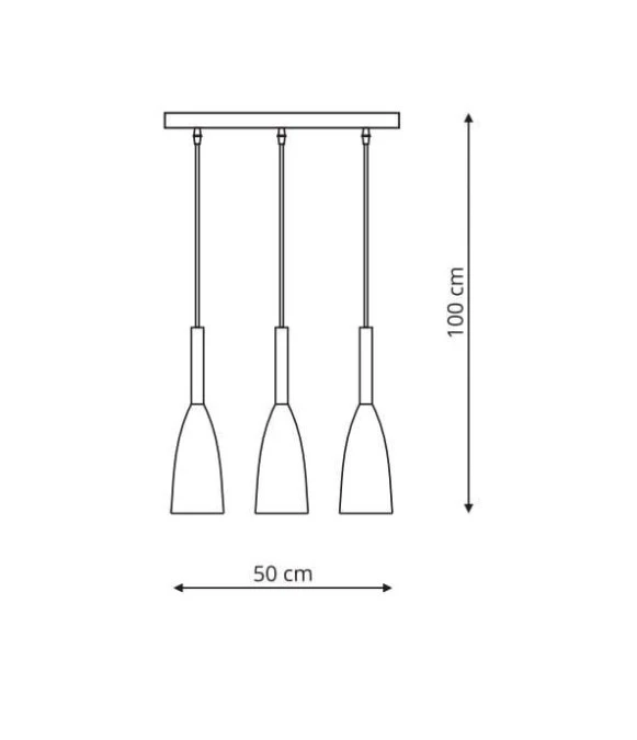 Lampa wisząca SOLIN zwisy na czarnej listwie 3xE27 do salonu LP‑181/3L BK Light Prestige - obrazek 2
