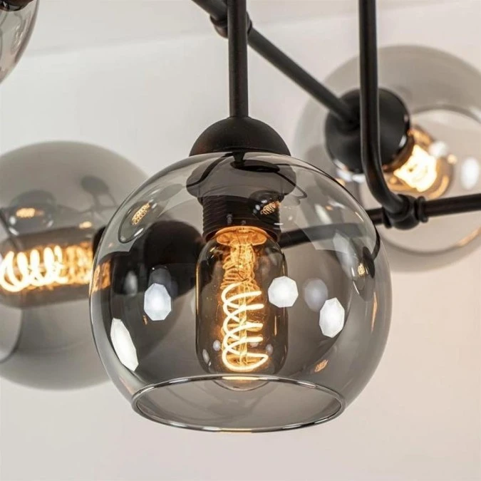 Lampa sufitowa nowoczesna 6xE27 COSMO BLACK - obrazek 3