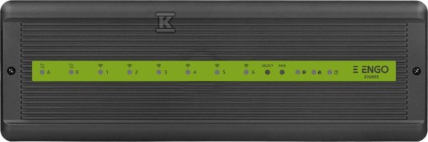 Listwa centralna do ogrzewanie podłogowego, ENGO ECB62-ZB, 6 stref bezprzewodowych ZigBee + 2 strefy przewodowe, czarna, 230V 932341430