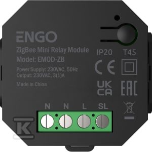 Moduł przekaźnika bezprzewodowy ENGO EMOD-ZB, ZigBee, czarny, 230V 932342371 Moduł przekaźnika bezprzewodowy ENGO EMOD-ZB, ZigBee, czarny, 230V 932342371