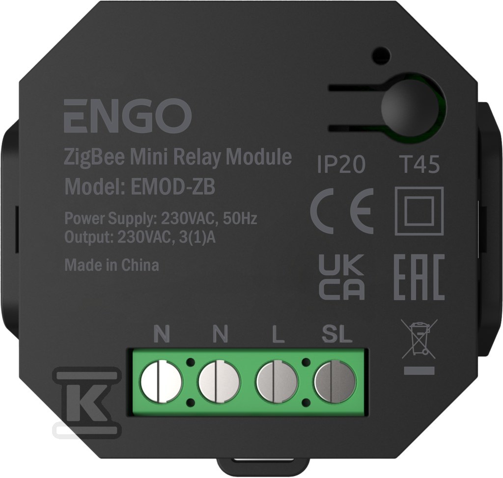 Moduł przekaźnika bezprzewodowy ENGO EMOD-ZB, ZigBee, czarny, 230V 932342371 - obrazek 1