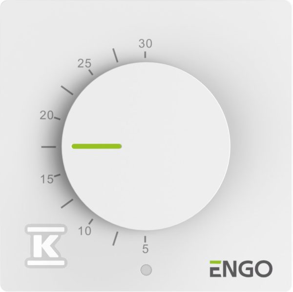 Regulator temperatury z pokrętłem, przewodowy, ENGO ESIMPLE-230W, natynkowy, biały, 230V 932332985