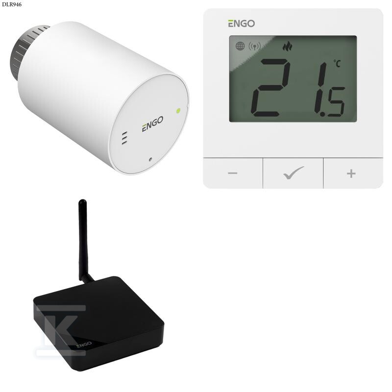 Głowica elektroniczna ENGO ETRV-M30 (1szt) w zestawie z regulatorem ENGO E25-230W (1szt) oraz bramką internetową ZigBee EGATE-PRO (1szt) DLR946 - obrazek 1