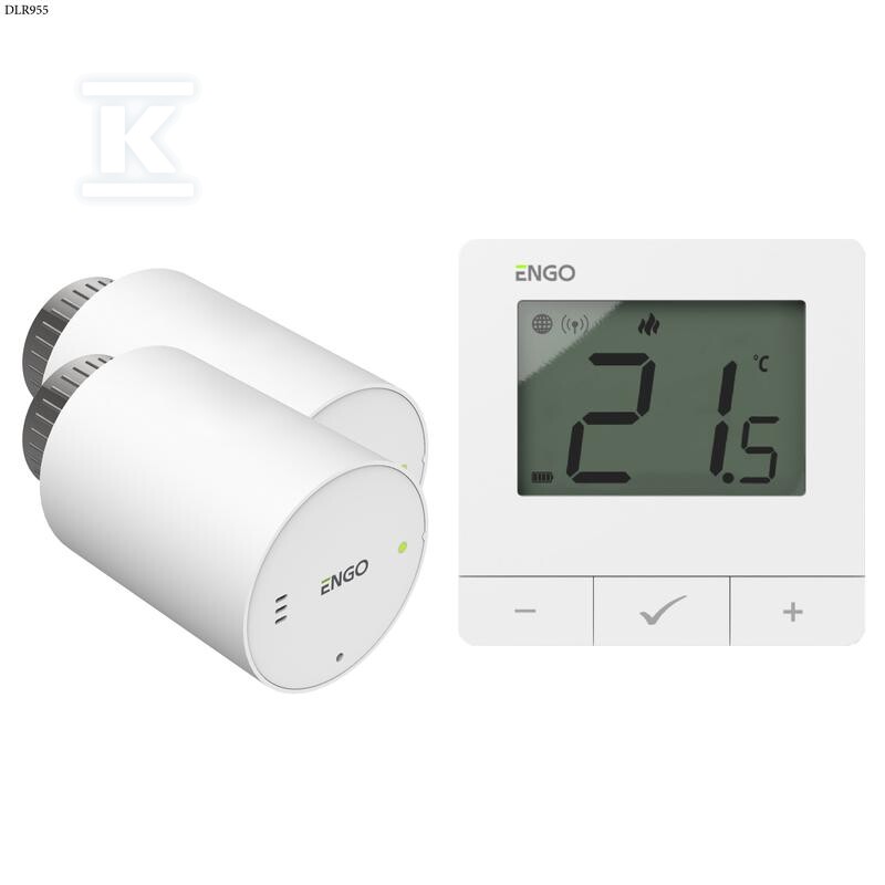 Głowica elektroniczna ENGO ETRV-M30 (2szt) w zestawie z regulatorem ENGO E25-BATW (1szt) DLR955 - obrazek 1