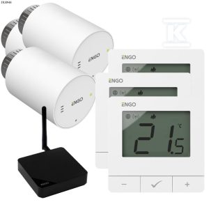 Głowica elektroniczna ENGO ETRV-M30 (3szt) w zestawie z regulatorem ENGO E25-230W (3szt) oraz bramką internetową ZigBee EGATE-PRO (1szt) DLR948 Głowica elektroniczna ENGO ETRV-M30 (3szt) w zestawie z regulatorem ENGO E25-230W (3szt) oraz bramką internetową ZigBee EGATE-PRO (1szt) DLR948