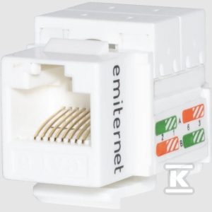 Gniazdo teleinformatyczne UTP RJ 45 kat. 6 keystone biały, złącze typ IDC-LSA EM/FA-2630AK-8-C6 Gniazdo teleinformatyczne UTP RJ 45 kat. 6 keystone biały, złącze typ IDC-LSA EM/FA-2630AK-8-C6