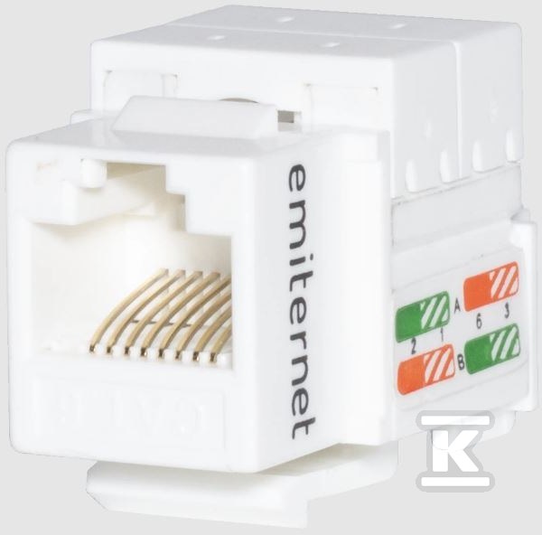 Gniazdo teleinformatyczne UTP RJ 45 kat. 6 keystone biały, złącze typ IDC-LSA EM/FA-2630AK-8-C6 - obrazek 1