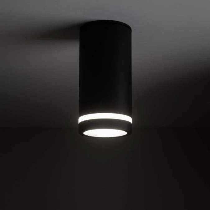 Lampa sufitowa spot czarny – tuba natynkowa JET BLACK DOWNLIGHT 1* GU10 6918 TK Lighting - obrazek 2