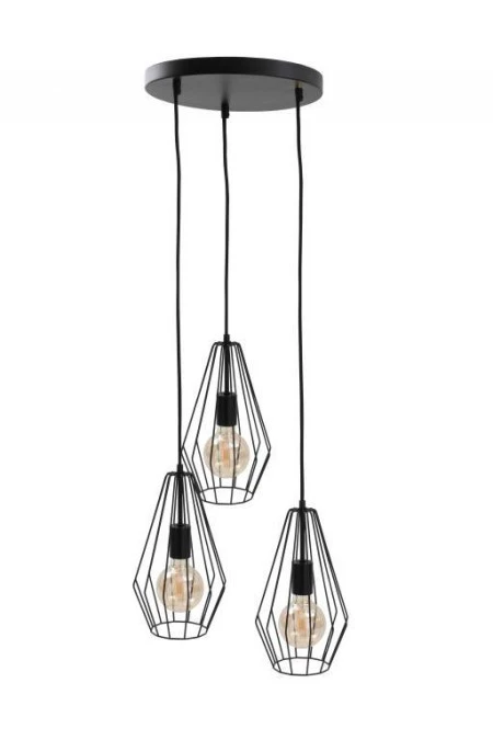 Lampa wisząca loftowa 3x E27 LEX BLACK - obrazek 1