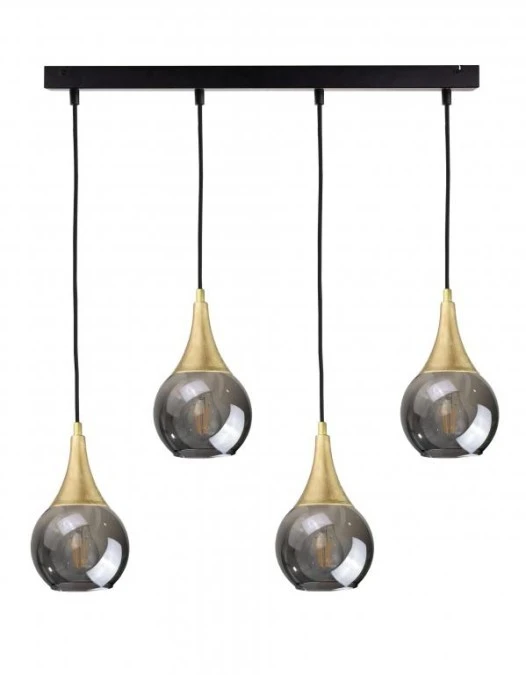 Lampa wisząca nowoczesna 4xE27 LACRIMA SMOKY/GOLD - obrazek 1