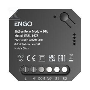 Smart Relay – Inteligentny przekaźnik, ENGO EREL-16ZB, do systemu ENGO Smart, czarny, ZigBee, 1x16A, NO-COM 932253961 Smart Relay – Inteligentny przekaźnik, ENGO EREL-16ZB, do systemu ENGO Smart, czarny, ZigBee, 1x16A, NO-COM 932253961
