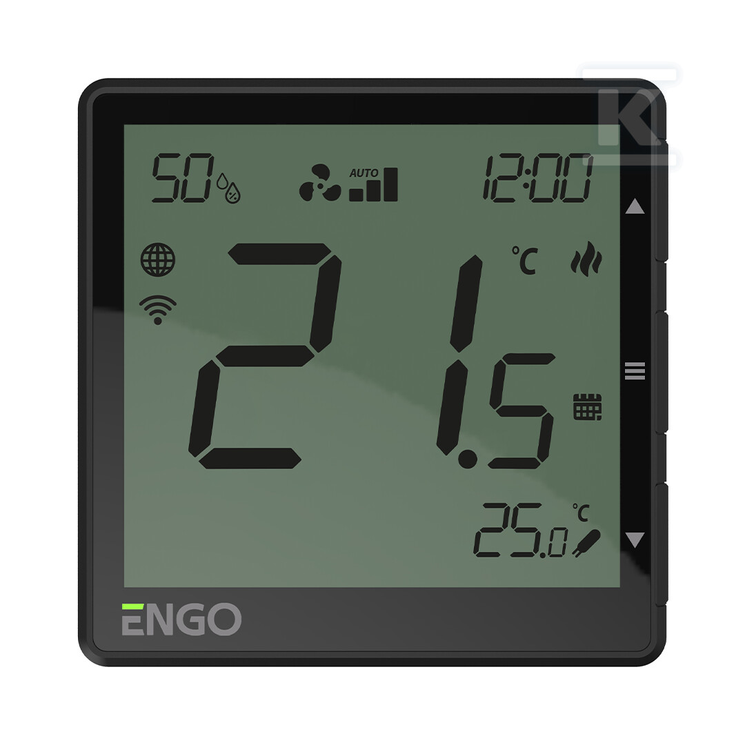 Regulator klimakonwektorów Internetowy, ENGO EFAN-24W, podtynkowy, 24V, Wi-Fi, czarny 932310555 - obrazek 1