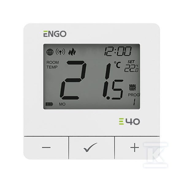 Regulator temperatury Internetowy E40-BATW, natynkowy, programowany, ZigBee/868MHz, bateryjny, biały 932312601