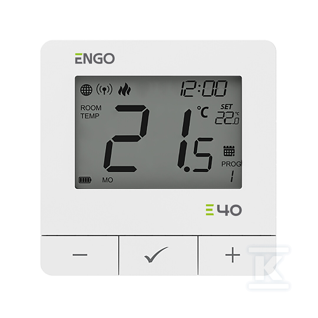 Regulator temperatury Internetowy E40-BATW, natynkowy, programowany, ZigBee/868MHz, bateryjny, biały 932312601 - obrazek 1