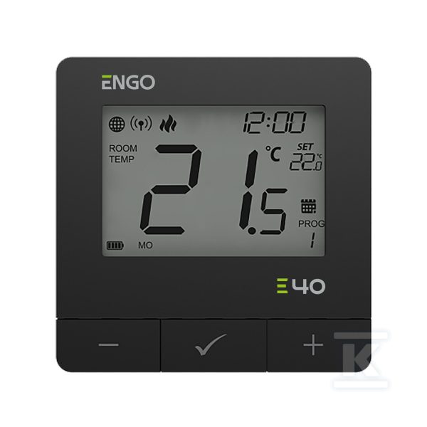 Regulator temperatury Internetowy E40-BATB, natynkowy, programowany, ZigBee/868MHz, bateryjny, czarny 932312602