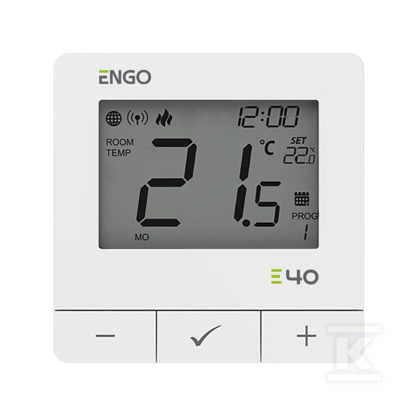 Regulator temperatury Internetowy E40-230W, natynkowy, programowany, ZigBee/868MHz, 230V, biały 932312903