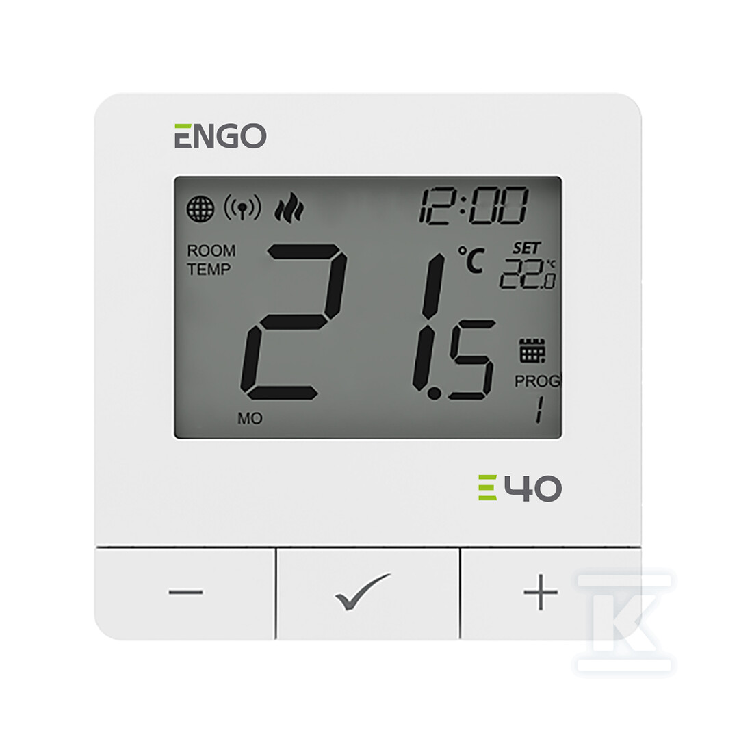 Regulator temperatury Internetowy E40-230W, natynkowy, programowany, ZigBee/868MHz, 230V, biały 932312903 - obrazek 1