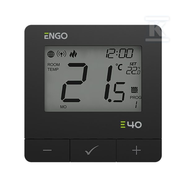 Regulator temperatury Internetowy E40-230B, natynkowy, programowany, ZigBee/868MHz, 230V, czarny 932312904