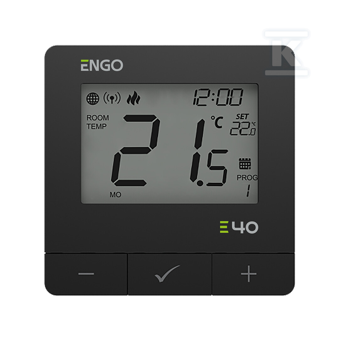 Regulator temperatury Internetowy E40-230B, natynkowy, programowany, ZigBee/868MHz, 230V, czarny 932312904 - obrazek 1