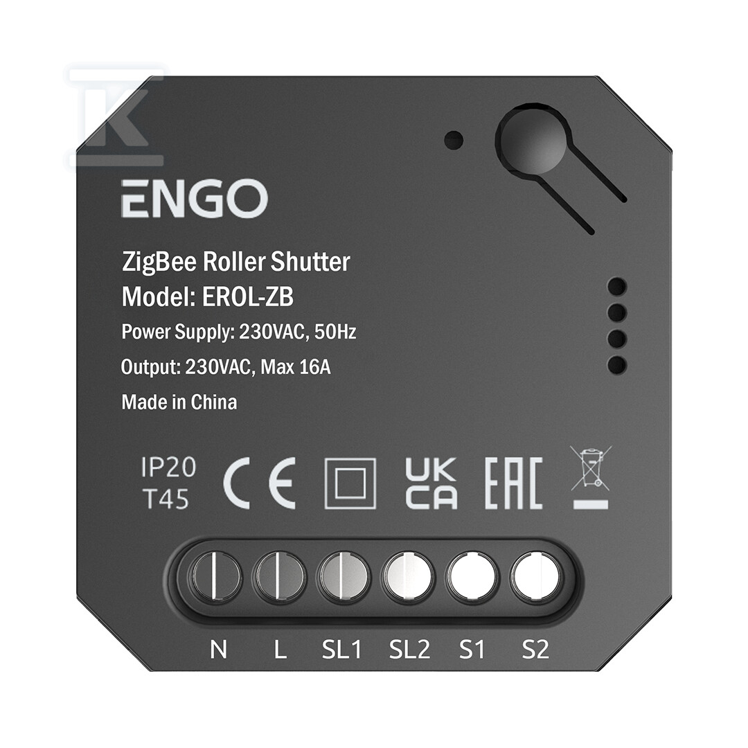 Sterownik Rolet, ENGO EROL-ZB, do systemu ENGO Smart, czarny, ZigBee 932343964 - obrazek 1