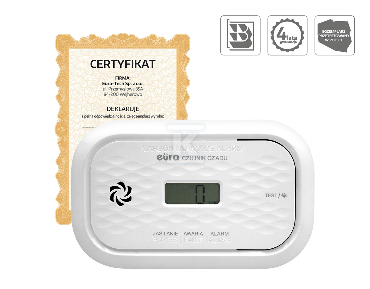 Czujnik czadu „EURA” CD-72A2v4300/B A21A455