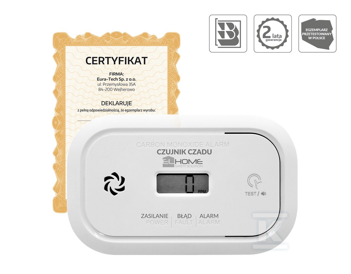 Czujnik czadu EL HOME CD-17A2v2300/B A21A414 - obrazek 1