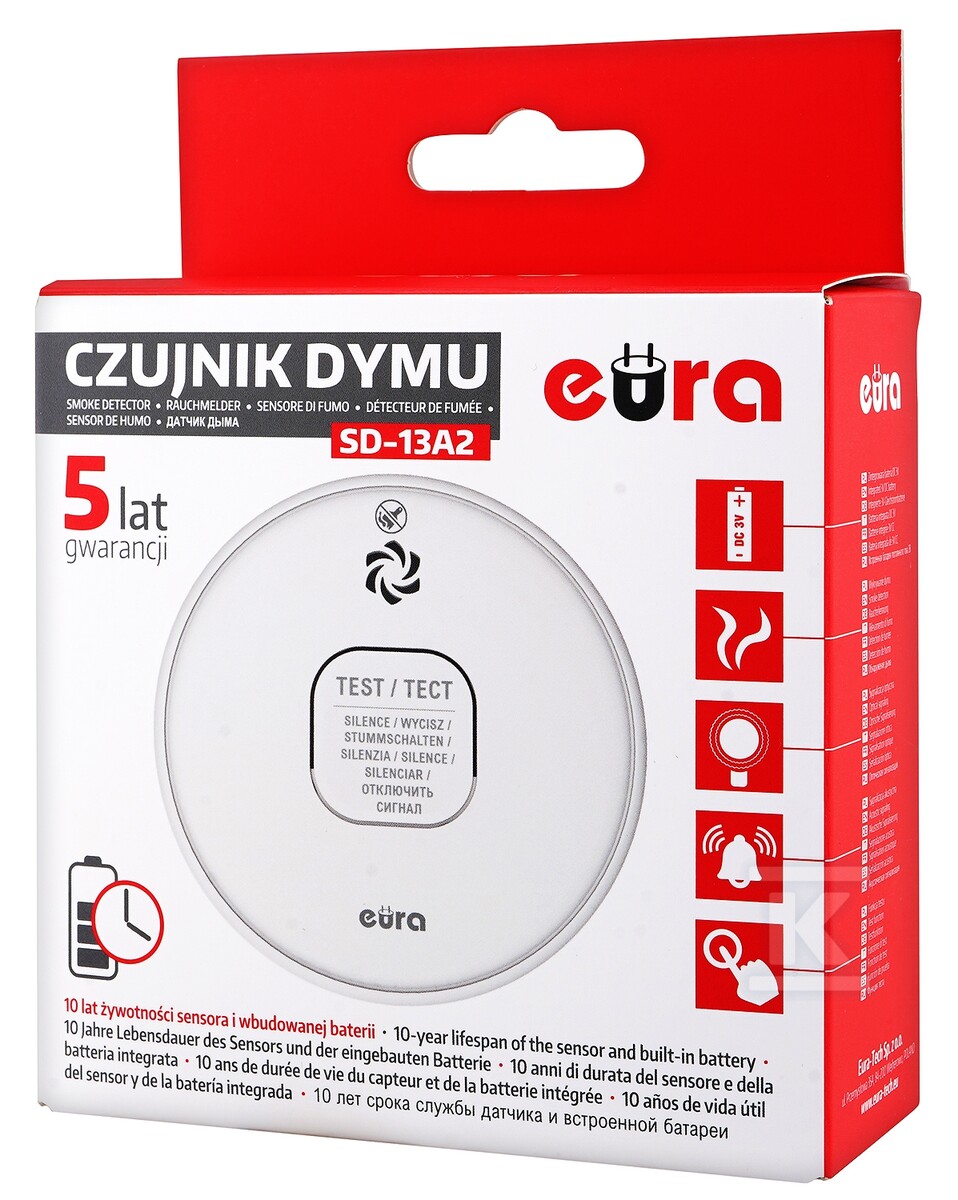 Czujnik dymu EURA SD-13A2 A21A407 - obrazek 3
