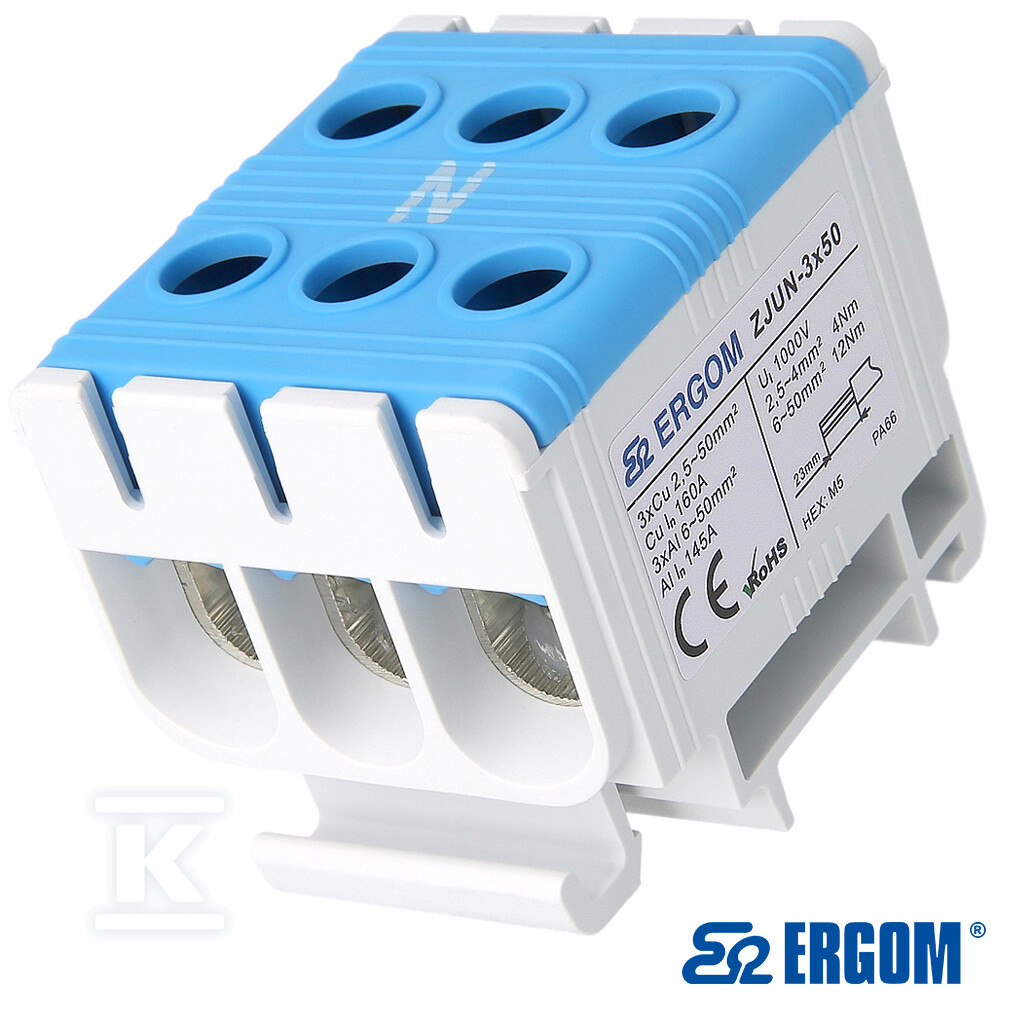 Złączka montażowa ZJUN-3x50/ niebieski 5SZT R34RR-07010022001 - obrazek 1