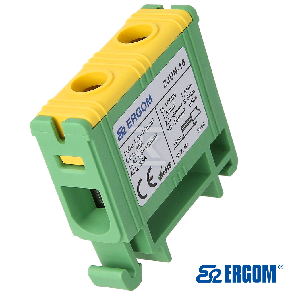 Złączka montażowa ZJUN-16 żółTO/zielONY=24SZT R34RR-07020001403 - obrazek 1