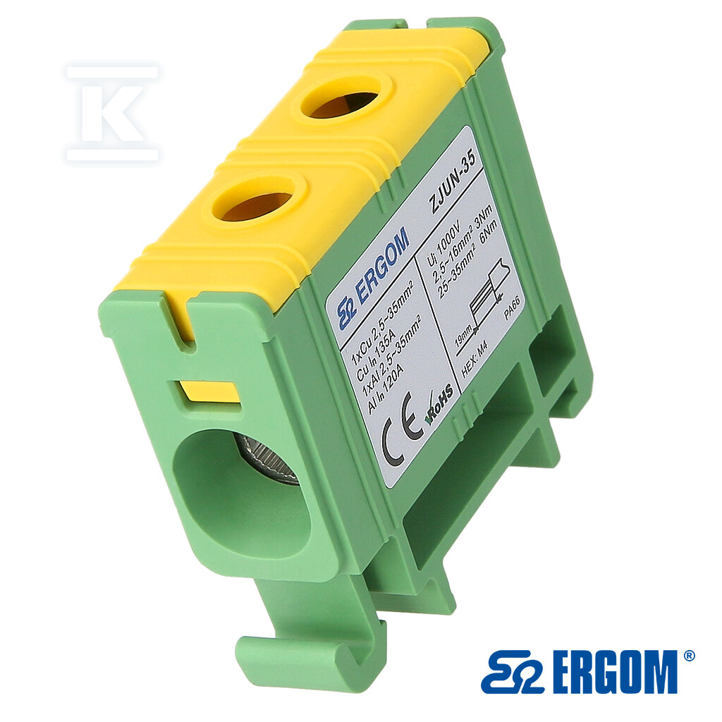 Złączka montażowa ZJUN-35 żółTO/zielONY=20SZT R34RR-07020001603 - obrazek 1