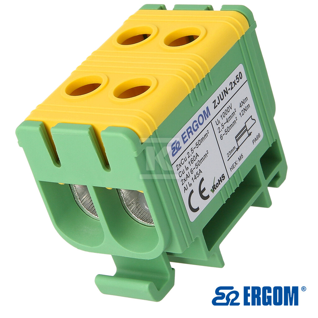Złączka montażowa ZJUN-2x50 żółTO/zielONY=6SZT R34RR-07020002003 - obrazek 1