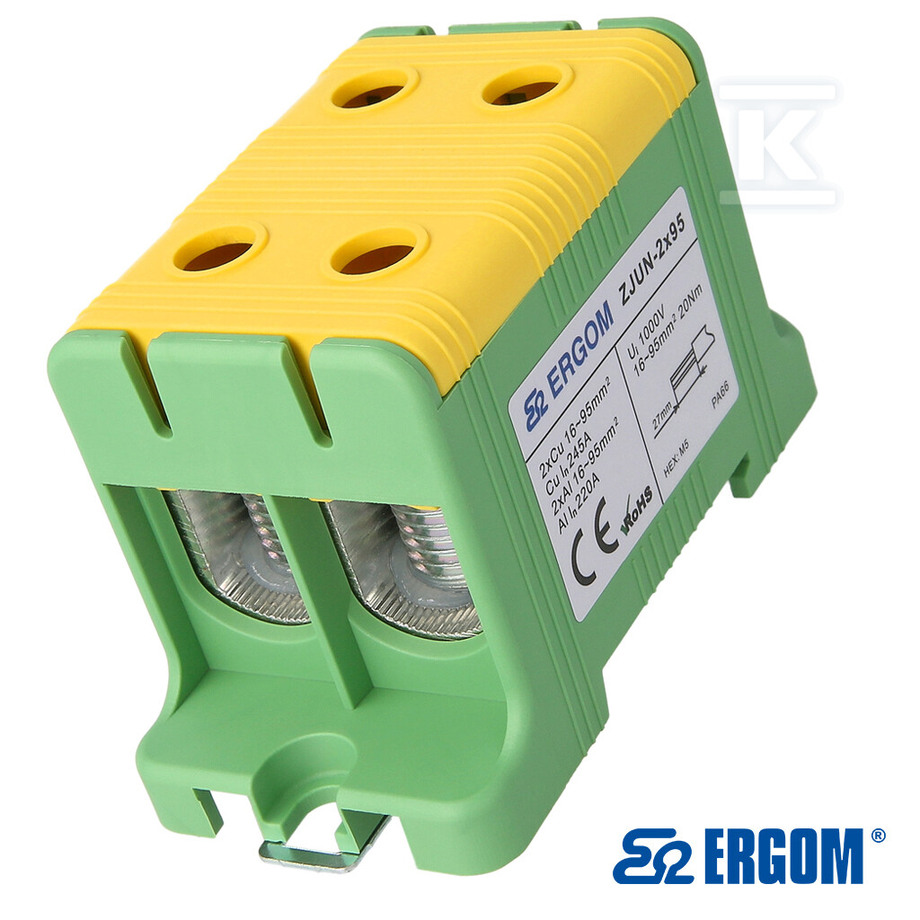 Złączka montażowa ZJUN-2x95 żółTO/zielONY=3SZT R34RR-07020002103 - obrazek 1