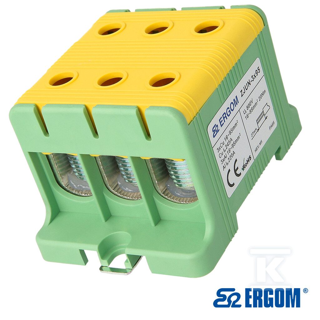 Złączka montażowa ZJUN-3x95 żółTO/zielONY=3SZT R34RR-07020002501 - obrazek 1