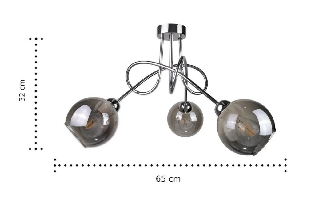 Lampa sufitowa nowoczesna 3xE27 RING SILVER - obrazek 3