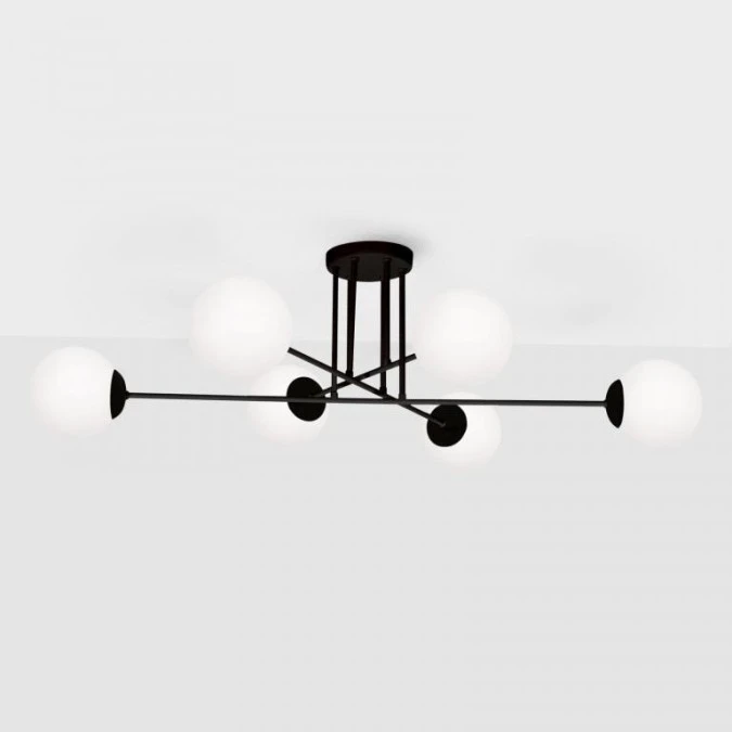 Lampa sufitowa SAVOY, sześć szklanych kloszy kul na metalowych ramionach, gwint E27 K‑4925 Kaja Lighting - obrazek 1