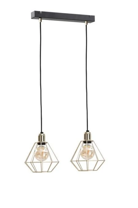 Lampa wisząca loftowa 2xE27 COMO GOLD - obrazek 1