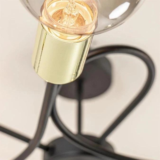 Lampa sufitowa nowoczesna 5xE27 FIORE BLACK/GOLD - obrazek 2