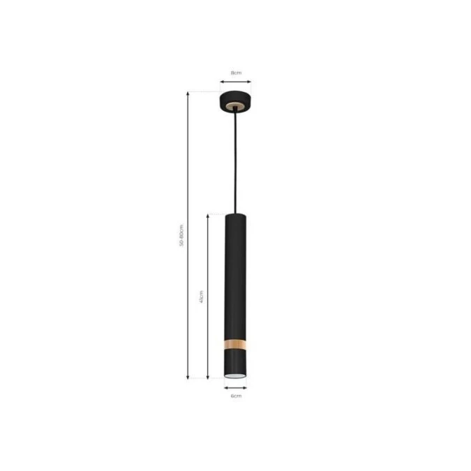 Lampa wisząca JOKER BLACK/WOOD 1xGU10 MLP6305 Milagro - obrazek 1