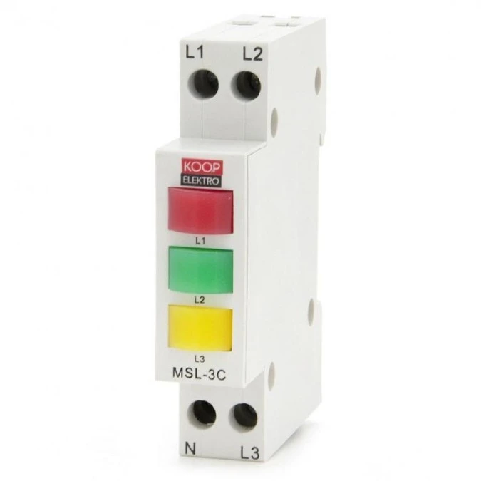 Lampka sygnalizacyjna, kontrolka 3‑fazowa, wskaźnik modułowy MSL‑3C - obrazek 1