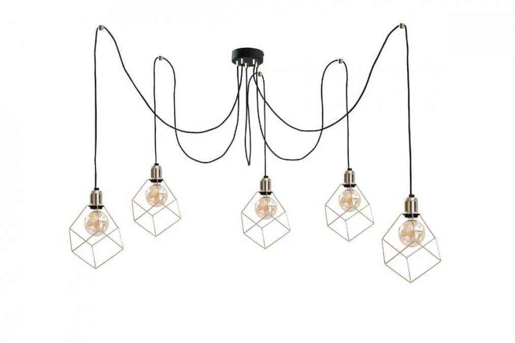 Lampa wisząca loftowa 5xE27 TAHO GOLD - obrazek 1