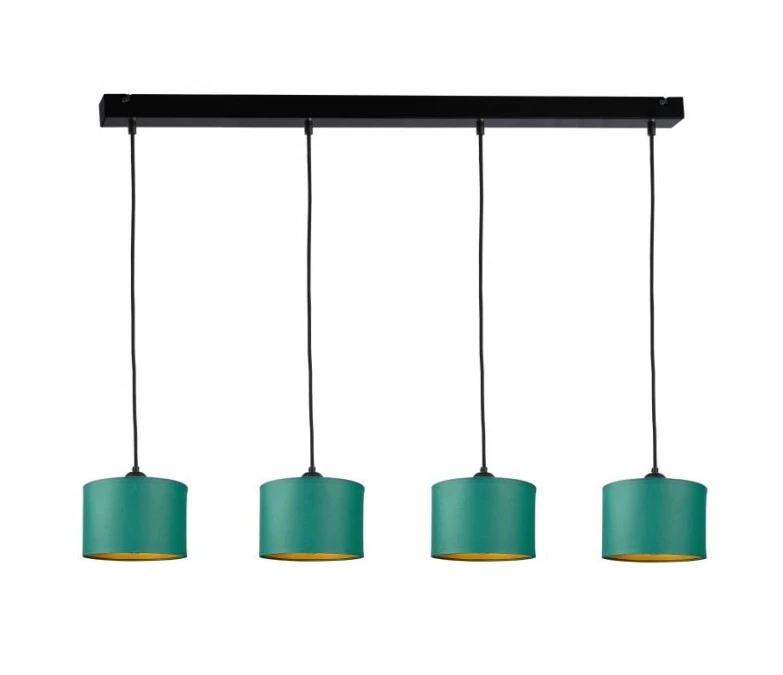 Lampa wisząca nowoczesna abażur 4xE27 FLOW GREEN - obrazek 1
