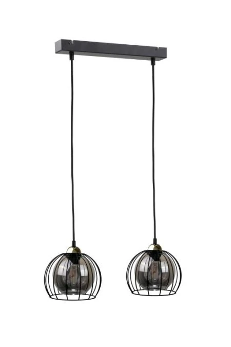 Lampa wisząca loftowa nowoczesna 2xE27 SOLO BLACK/GOLD - obrazek 1