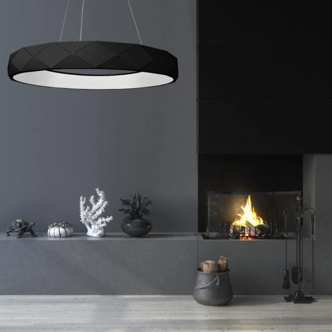 Lampa wisząca REUS z nowoczesnym źródłem LED 4000K do salonu LP‑8069/1P LED BK Light Prestige - obrazek 3